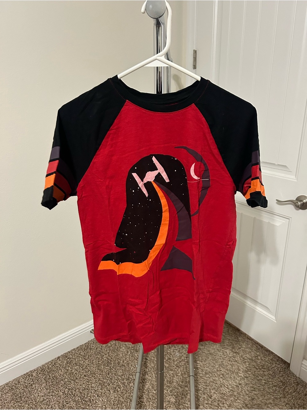 Star Wars Red and Black Short Sleeve Tee with Orange Graphic